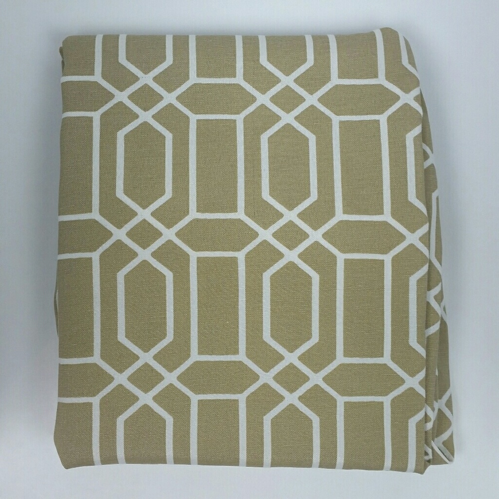 Fabric Shower Curtains taupe and white